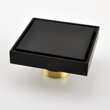 black solid brass 100 x 100mm square anti-odor floor drain bathroom invisible shower drain DR265 2024 - buy cheap