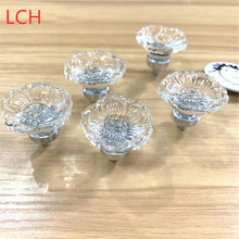 LCH 35mm*37mm*25mm Top Quality Plum Flower Crystal Knob Transparent Flower Crystal Knob Kitchen Hardware Cabinet Handle 2024 - buy cheap