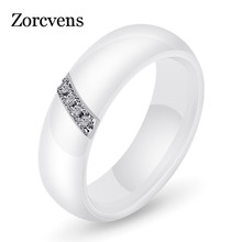 ZORCVENS-Anillo de Cerámica de cristal para mujer, sortija de compromiso, banda de boda, regalos para madre, joyería 2024 - compra barato