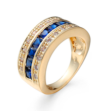 Mxgxfam joia de anéis grandes e claras, azul, para mulheres pessoais, festa, 18 k, cor de ouro amarelo, aaa + zircônia cúbica 2024 - compre barato