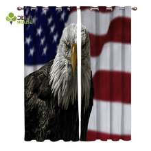 Dear House Curtains  American Flag Violent Eagle Curtains Living Room Bedroom Kitchen Decor Window curtain 2024 - buy cheap
