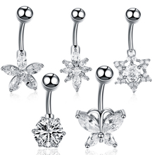 316l Surgical Steel Crystal Zircon Butterfly Star Round Shape Belly Button Rings Navel Piercing For Unisex Jewelry 14g 2024 - buy cheap