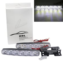 Luces de circulación diurna para coche y motocicleta, luces LED DRL de 12V, luz diurna impermeable 5050 SMD, 6 LED, montaje de luz antiniebla de conducción 2024 - compra barato