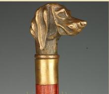 brass Pure Copper Brass Grandpa Good Lucky ORIENTAL WOOD, BRASS STATUE DOG CANE WALKING STICK CRUTCH FOLDING CHINESE HAND 2024 - buy cheap