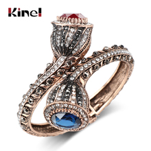 Kinel charme pulseira de cristal para mulher antigo ouro vintage jóias transporte da gota 2024 - compre barato