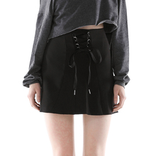 Punk harajuku saia feminina streetwear preto curto safari saias com laço até uma linha casual saias de bolso com fivela novo em 2024 - compre barato