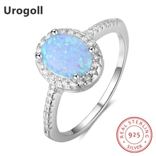 Genuine Silver 925 Jewelry Rings For Women Engagement Wedding Ring AAA Zirconia & Opal Ring Jewelry Gifts 2024 - buy cheap