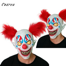 The Joker Evil Scary Mask Cosplay Costume Red Wig Halloween Clown Terror Latex Mask Carnival Cosplay Men Women Adult Funny Mask 2024 - buy cheap