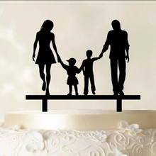 Decoração para bolo de casamento, suprimentos de decoração para casal, casal e noivo com silhueta para família 2024 - compre barato