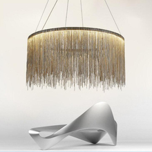 Borla de aluminio Circular LED colgante luz sala de estar comedor hogar moderno de lujo Simple estilo europeo Led Oficina 2024 - compra barato