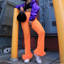Pantalones anaranjados de cintura alta para mujer, calzas transparentes, ajustados, elásticos, de piel, para vacaciones en la playa, novedad 2024 - compra barato