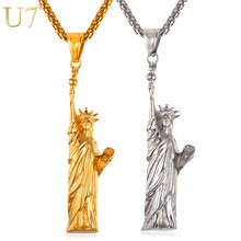 U7 Charm Necklace Stainless Steel Statue Of Liberty Pendant & Chain For Men/Women Gold Color Fashion Jewelry Hot Necklaces P1057 2024 - buy cheap