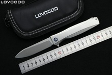 LOVOCOO P60 Tactics flipper folding knives S35VN blade titanium handle outdoor hunting camping survival knife pocket EDC tools 2024 - buy cheap