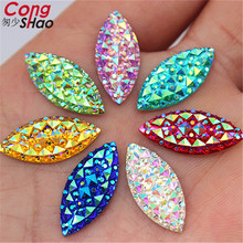 Cong Shao 200PCS  9*20mm Horse eye AB Colorful flatback Resin Rhinestone stones and crystals DIY Clothes Decoration Craft CS190 2024 - buy cheap