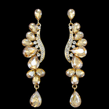 Angel Wings Crystal Long Dangle Earrings Gold Statement Earrings for women Drop Earrings jewelry Earrings blue red ersg71 2024 - buy cheap