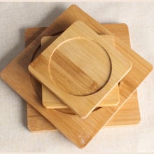 100pcs/lot  Square wooden bamboo drink coasters unfinished wood circle cup coasters home kitchen office table decoration 2024 - buy cheap