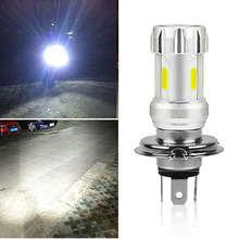 Суперъяркая 3-сторонняя Светодиодная лампа H4, белая 36 Вт, светодиодсветодиодный фара для мотоцикла COB 6000K, фара для мотоцикла 2024 - купить недорого