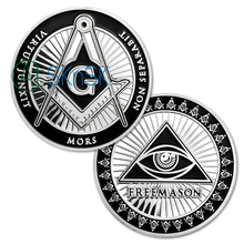 5pcs/lot Masonic coin collectibles with all-seeing eye Freemason coin token black enamel sliver plated Freemason coins souvenir 2024 - buy cheap