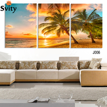 Alta qualidade venda quente a família decora palmeira impressão em pintura a óleo em tela, arte de parede imagem presente sem moldura 2024 - compre barato
