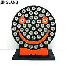 Jinglang 12mm snap button display stands moda sorriso rosto preto acrílico intercambiáveis snap jóias placa de exibição 2024 - compre barato