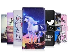 Funda de cuero con dibujos animados para INOI kPhone, 4G, 2, 3, 5, 6, 7, 8, 6i, 7i Lite, 5i Pro, Power, encantador, unicornio, gato, búho, soporte para libro 2024 - compra barato