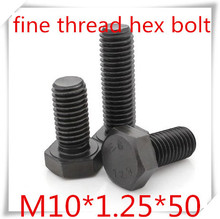 20pcs High Quality steel with black  M10*1.25  Fine Thread Hex bolts length 50mm 2024 - buy cheap