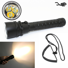 Linterna de luz amarilla para buceo, luz LED impermeable 3x T6 para caza subacuática, táctica, 18650 2024 - compra barato