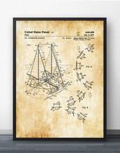 Outrigger Sailboat Patent Print Blueprint Wall Art Paint Wall Decor Canvas Prints Canvas Art Poster Oil Paintings No Frame 2024 - buy cheap