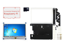 Paquete Raspberry Pi Acc (tipo E) con 5 pulgadas HDMI LCD (B), carcasa Bicolor, tarjeta Micro SD de 16GB compatible con mini PC y varios sistemas 2024 - compra barato