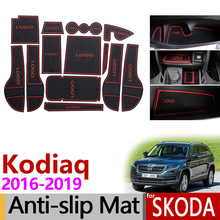 Anti-Slip Gate Slot Mat Rubber Coaster for Skoda Kodiaq 2016 2017 2018 2019 Accessories Car Stickers 13Pcs White Luminous / Red 2024 - buy cheap