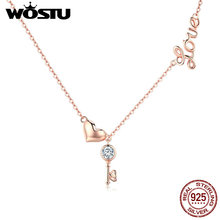 Женское ожерелье с подвеской «ключ сердца», из серебра 925 пробы 2024 - купить недорого