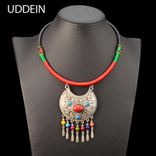 UDDEIN Bohemian Maxi Necklace Red Gem Pendant Bib Beads Jewelry Wholesale Vintage Torques Statement Necklace Chokers Collares 2024 - buy cheap