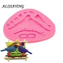 1Pcs Magpie Bird Fondant Cake Liquid Silicone Molds Biscuits Mould Chocolate Kitchen DIY Wedding Cake Decorating Tools D0566 2024 - buy cheap