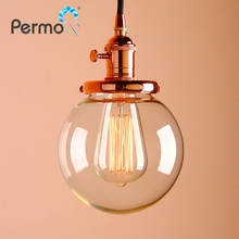 Permo 5.9" Vintage Glass Globe Pendant Lights Modern Pendant Lamps Retro Hanglamp Indoor Stairs Loft Lighting Christmas Decor 2024 - buy cheap