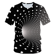 Black And White Vertigo Hypnotic 3D Printing T Shirt Unisxe Funny Short Sleeved Men/women Tops Stimulate the Eye T-shirts 2019 2024 - buy cheap