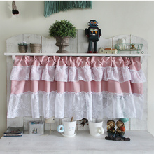 110*45cm 3color lacy valance bowknot curtain for kitchen half window rustic kitchen curtains styles cafe short panel curtain 2024 - buy cheap