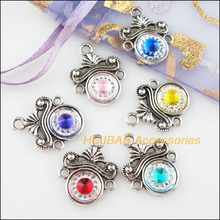 12Pcs Tibetan Silver Color Flower Mixed Resin Charms Pendant Connectors 18x23mm 2024 - buy cheap