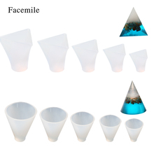 Molde de silicona transparente con forma de cono de cristal/Pirámide para Fondant, 1 unidad, para Chocolate, decoración DIY 2024 - compra barato
