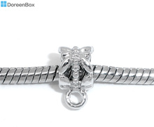 Doreen Box Lovely 50 Silver Color Flower Bail Beads Fit Charm Bracelet  (B05750) 2024 - buy cheap