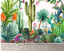 Beibehang-papel tapiz con foto personalizada 3D, gran fondo de pantalla HD, capa de dormitorio, cactus tropical, flores, mural de moda, papel tapiz 3d 2024 - compra barato