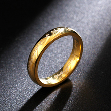 Mangopie4mm ouro quente anéis de filme titânio aço inoxidável anel de ouro para homem e mulher 2024 - compre barato