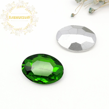 Strass de cristal de vidro em forma oval com esmeralda., acessório móvel para costura em roupas de casamento diy com frete grátis. 2024 - compre barato