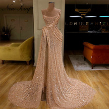 Hot Sexy Sequin Mermaid Evening Dress 2019 New Custom Arabic Dubai Prom Party Dresses Abendkleider High Split Side Formal Gowns 2024 - buy cheap