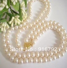 free shipping >>>>>GENUINE 2 ROW 7-8MM AAA AKOYA WHITE PEARL NECKLACE 17-18" LL001 2024 - buy cheap