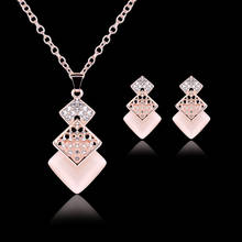 SHUANGR jewelry sets necklace earrings bridal jewelry sets crystal rose gold color jewelry findings crystal jewelrys set 2024 - buy cheap