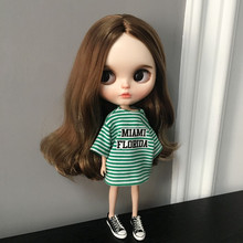 Doll's Blyth Clothes Stripe Printing Medium Sleeve T-shirt for Blyth, Licca, Azone, Barbies Clothing for 1/6 doll accessories 2024 - buy cheap