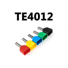 100pcs double pipe insulated cold-press terminal Needle end Multicolor optional TE4012 2024 - buy cheap