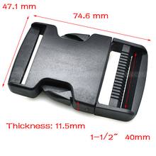 1pcs 1-1/2" (40mm) Plastic Flat Side Release Buckles Adjustable Straps Belt buckle Package accessories Dog Collar Black 2024 - buy cheap