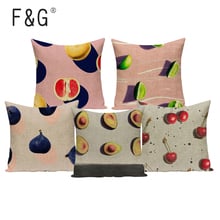 3D Fruit Picture Cushion Cover Colorful Car Beds Gift Pillow Cover Cherry Lemon  Decorative Custom Linen Throw Pillows 45x45CM 2024 - buy cheap