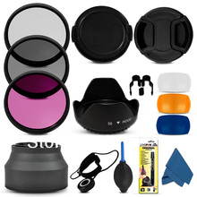 free shipping+ tracking number 1pcs 100%  Professional 77MM Filter CPL+UV +fld + Lens Hood + Cap + Cleaning Kit for Canon nikon 2024 - buy cheap